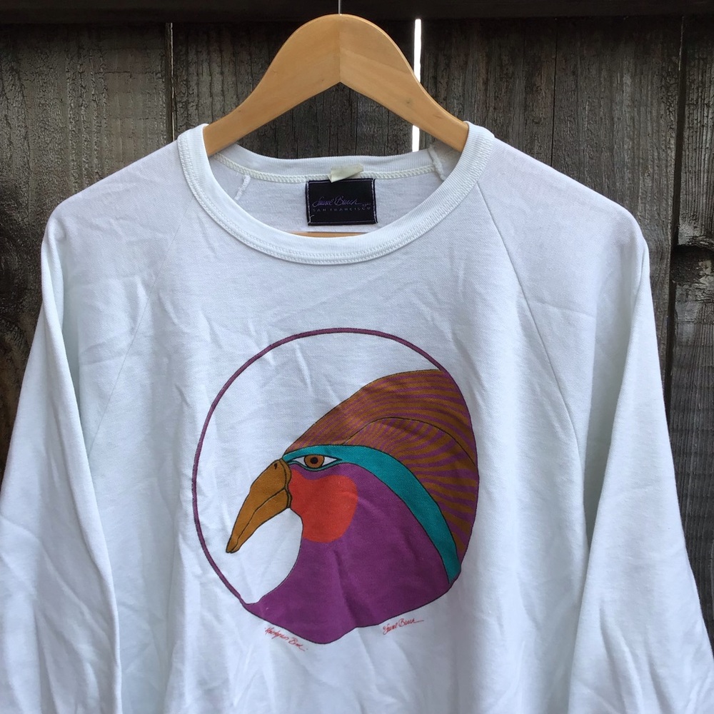 Vintage 90s Laurel Burch San Francisco bird art crewneck sweater adult xl